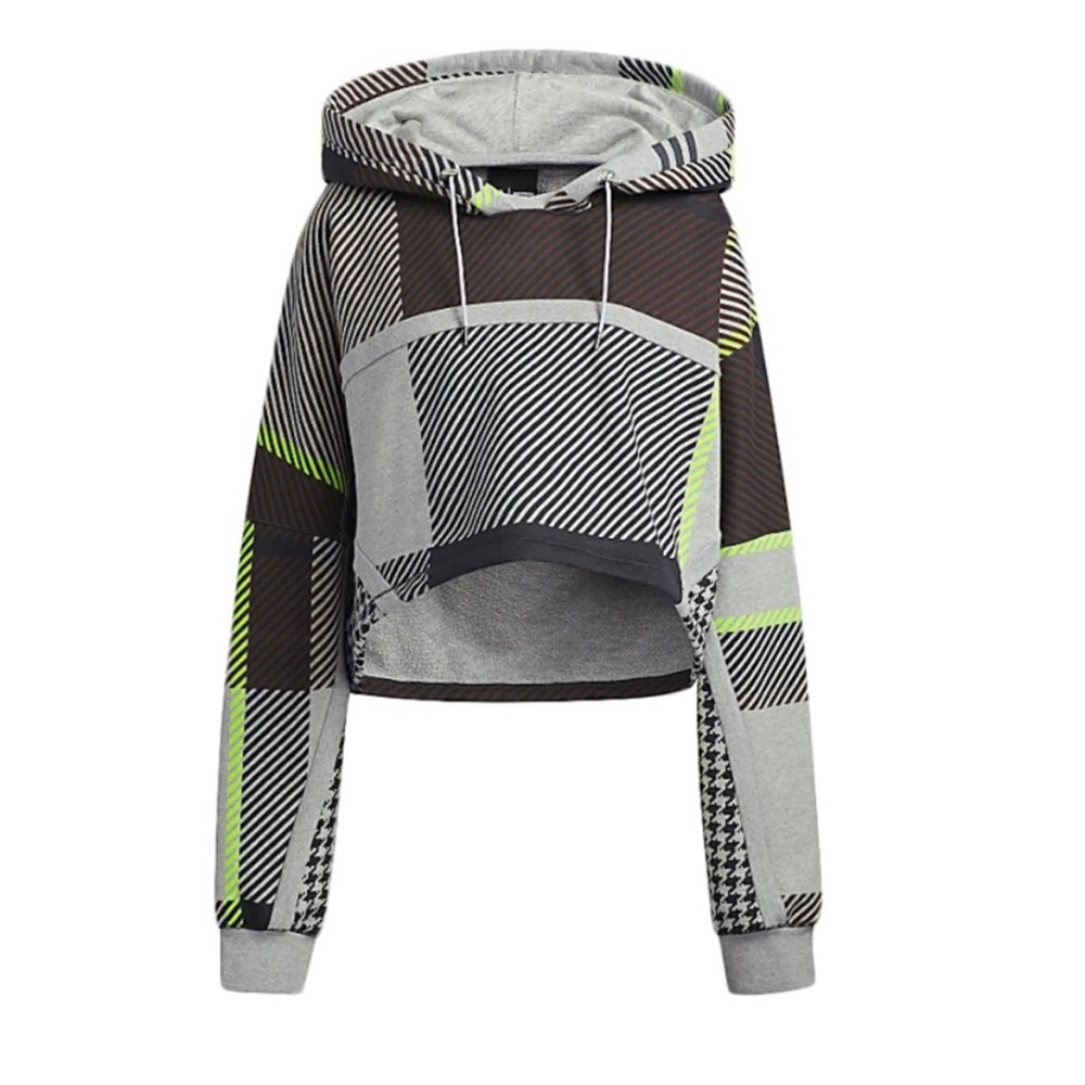 Adidas x Ivy Park Halls of Ivy Plaid Stripe Hoodie Shrug S